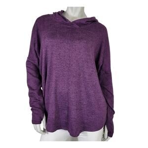 Old Navy Active Go Dry WMS Med Hooded Sweatshirt Purple Oversized Lightweight
